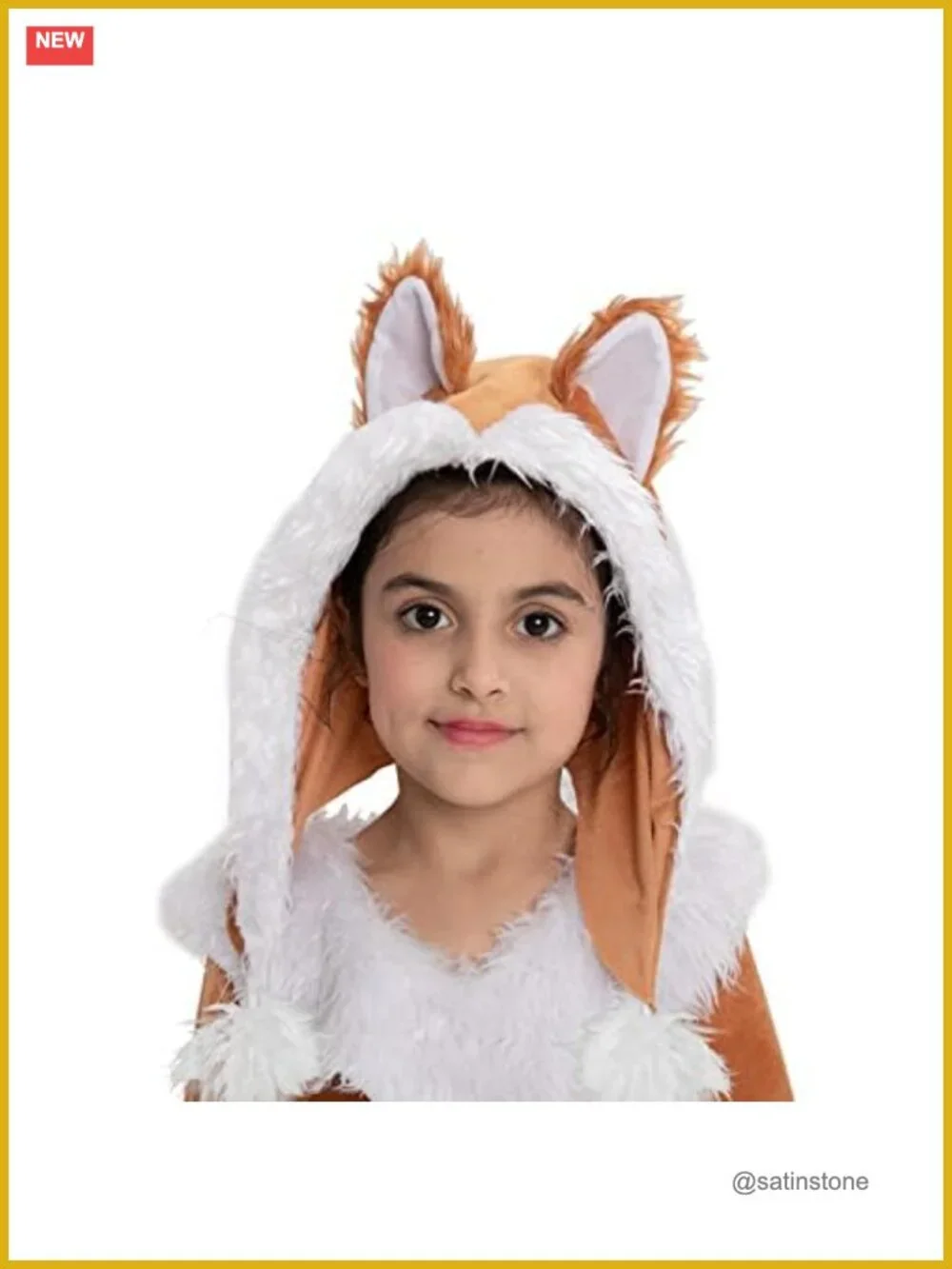 Kids Fox Costume Dress with Hood, Tail, Boot Covers Halloween